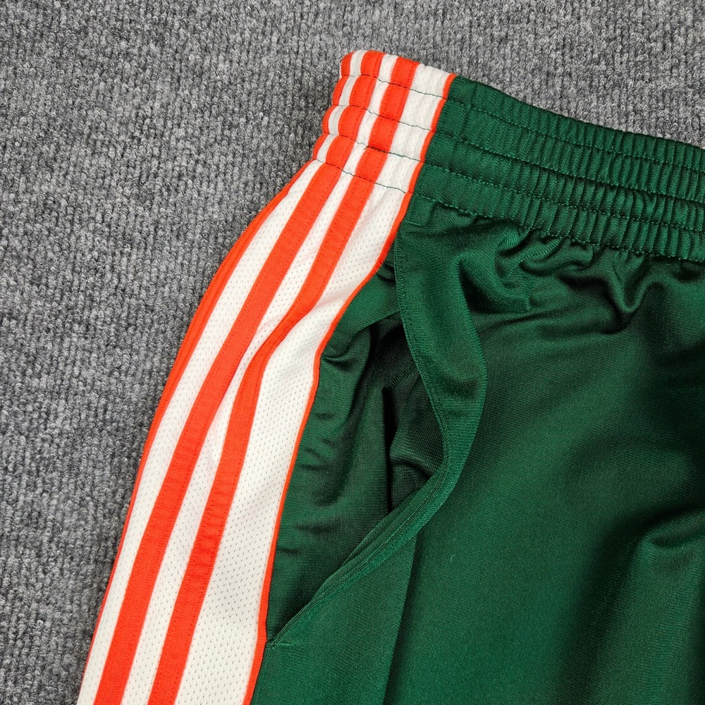 Vintage Adidas Track Pants Men's XL Green Orange Three Stripe Baggy Y2K 2000s - Picture 11 of 12